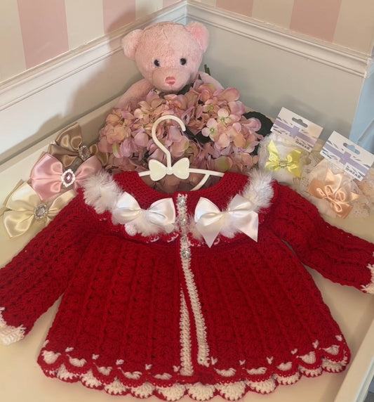 *PRE ORDER UP TO 8-10 WEEK DELIVERY* Red Crochet Cardigan