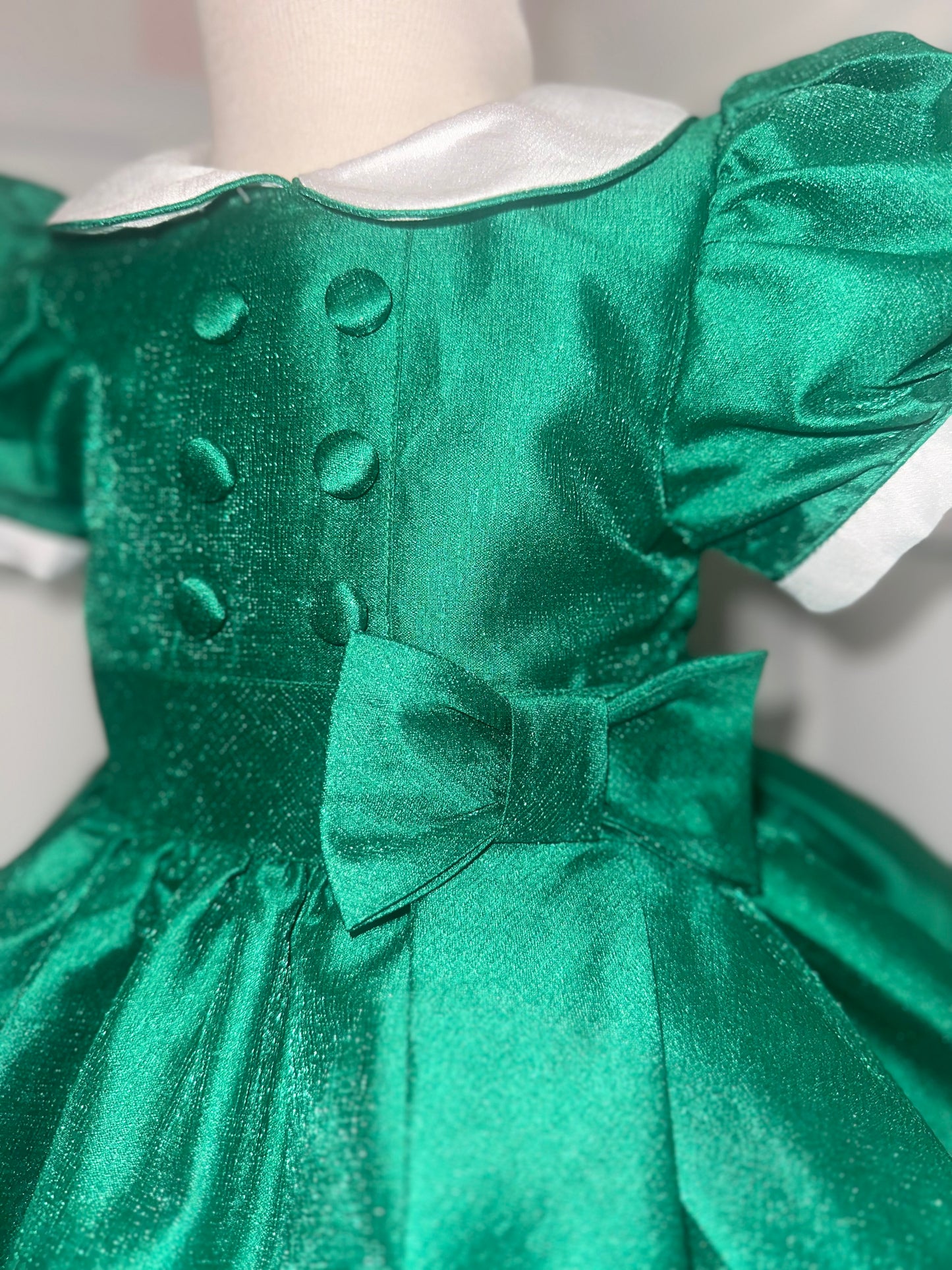 Harrods Green Classic Shimmer Smock Dress