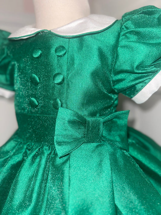 Harrods Green Classic Shimmer Smock Dress