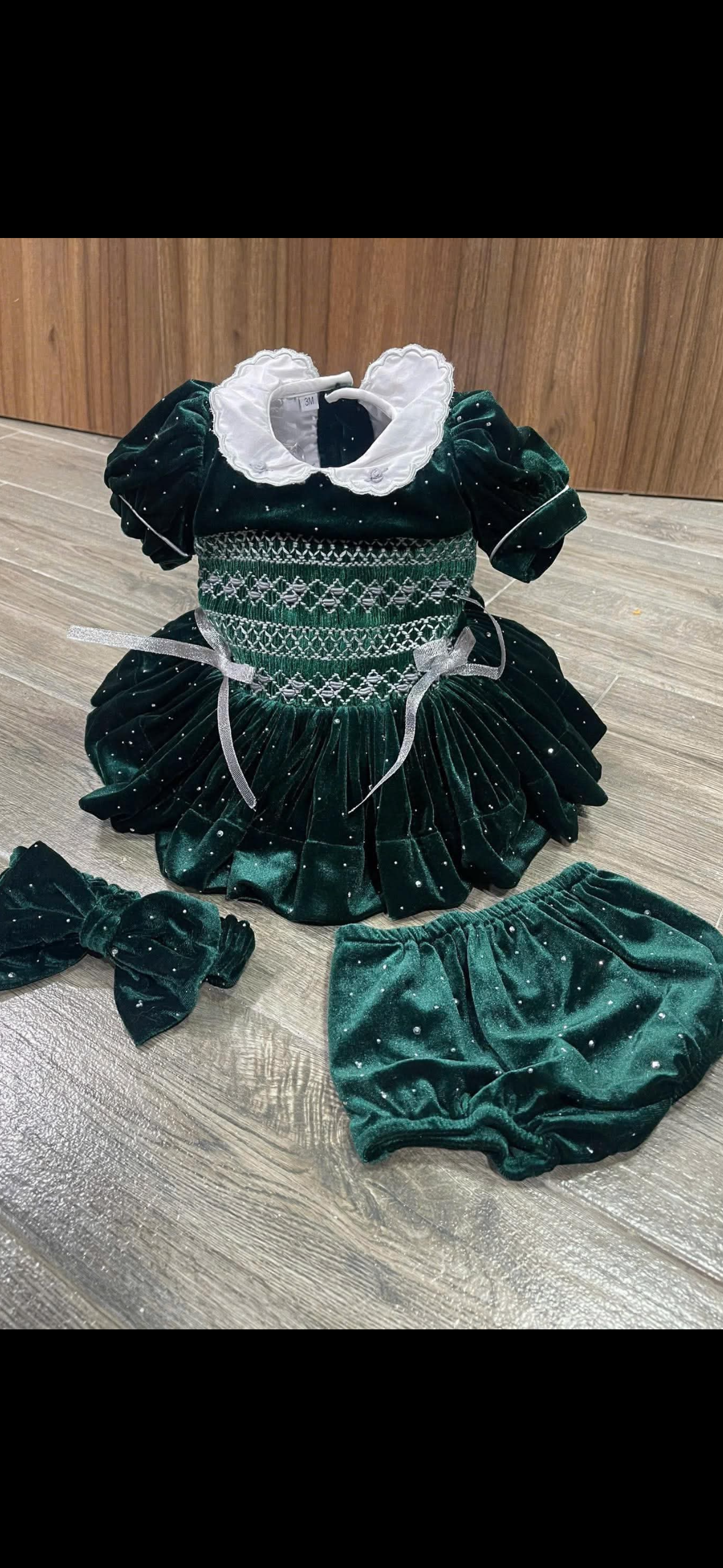 Green Sparkle Smock Dress Deposit