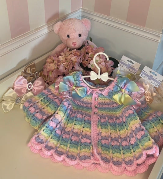 *PRE ORDER ITEM UP TO 8-10 WEEK DELIVERY* Rainbow Crochet Cardigan